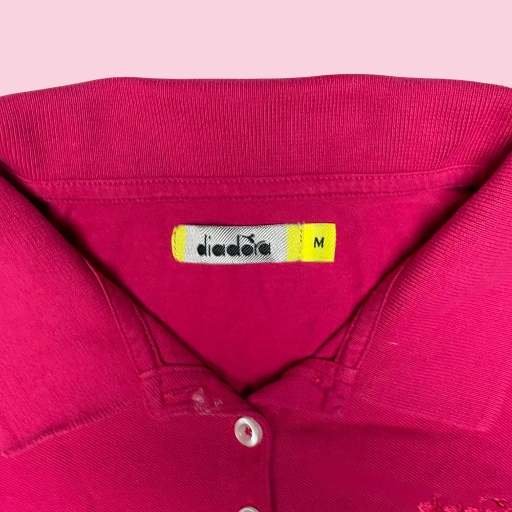 Diadora Women Magenta Pink Sleeveless Polo Shirt Sporty Top Size M - Picture 3 of 5